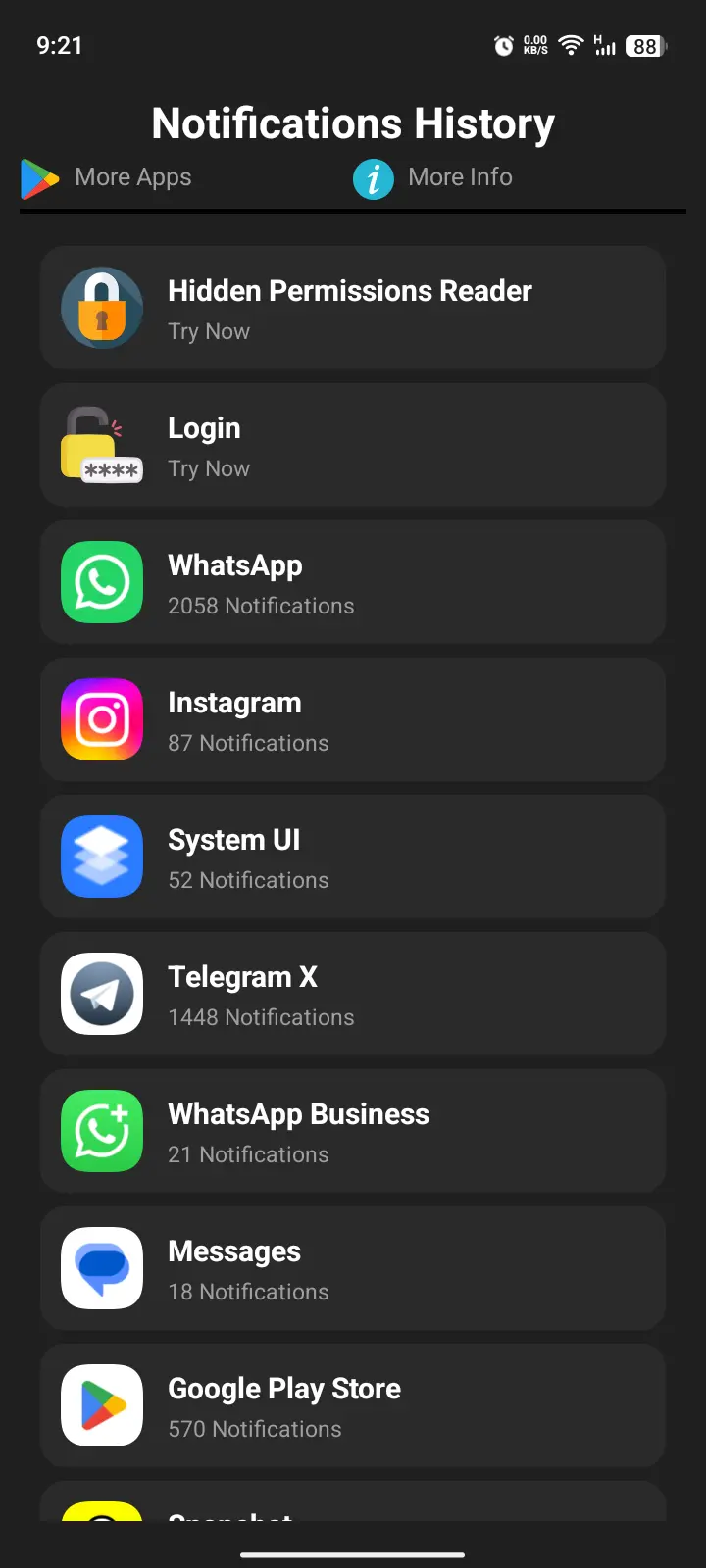 Notifications History